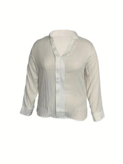  Ribbed Long Sleeve V Neck Top