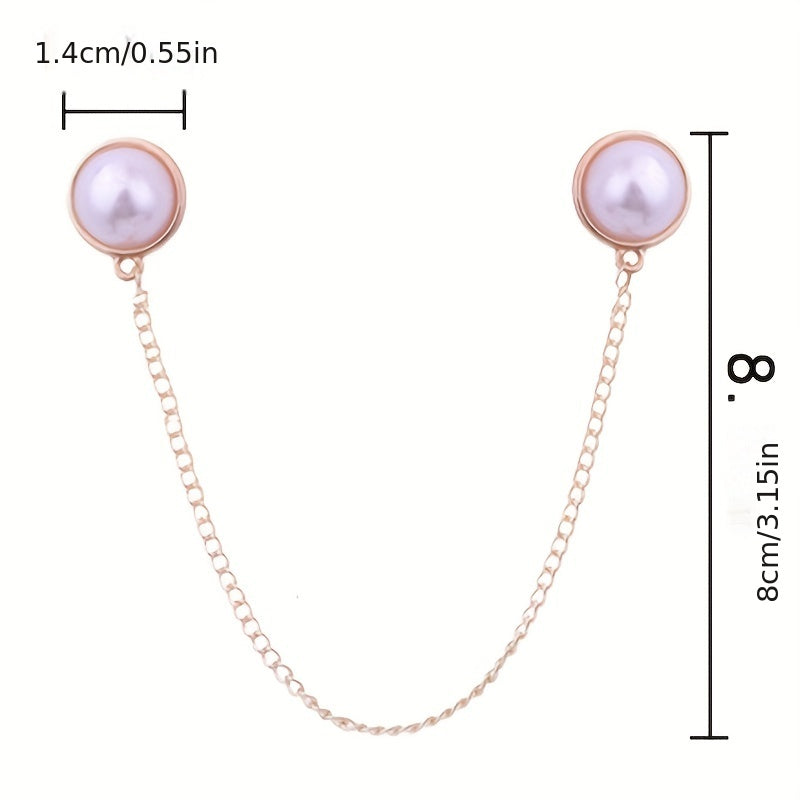 Pearl Chain Brooch Clothing Accessory Corsage