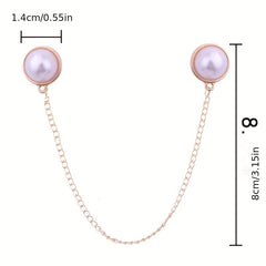 Pearl Chain Brooch Clothing Accessory Corsage