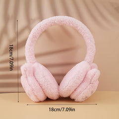 Women's Plush Ear Warmer Soft Beige Gray Cat Ear Covers Winter Hats
