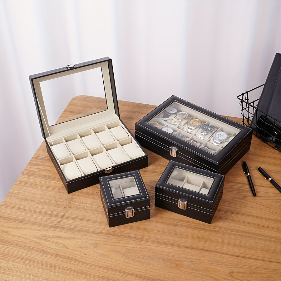 Watch Storage Box Display Case PU Leather 2 6 10 12 Digits
