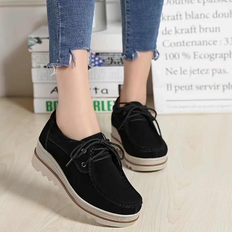 Winter Platform Loafers Faux Suede Moccasins Comfort Shoes