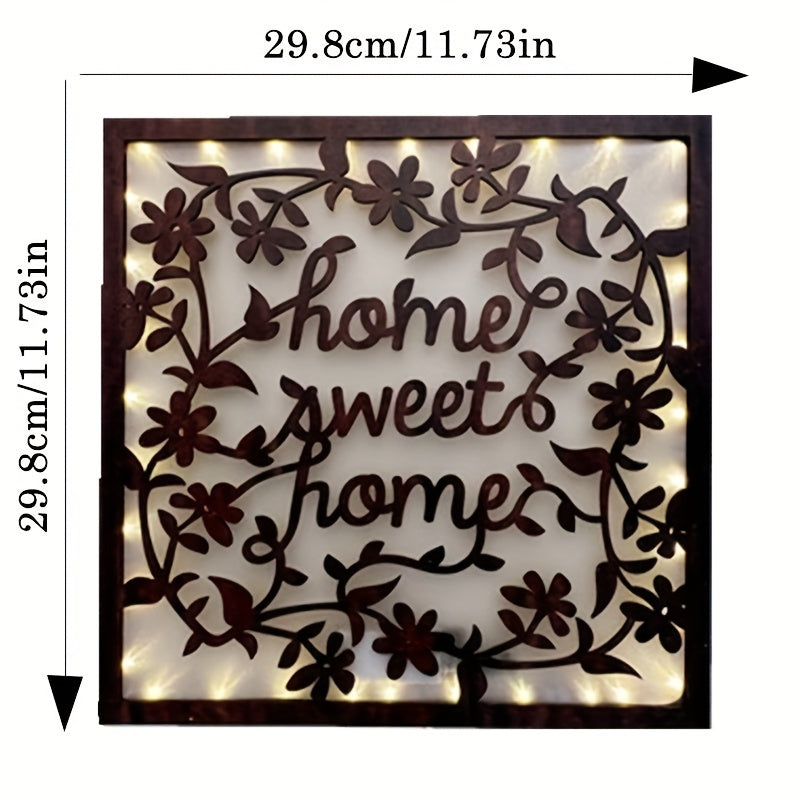 Timing LED Letter Lamp Retro Wooden Home Decoration Sign