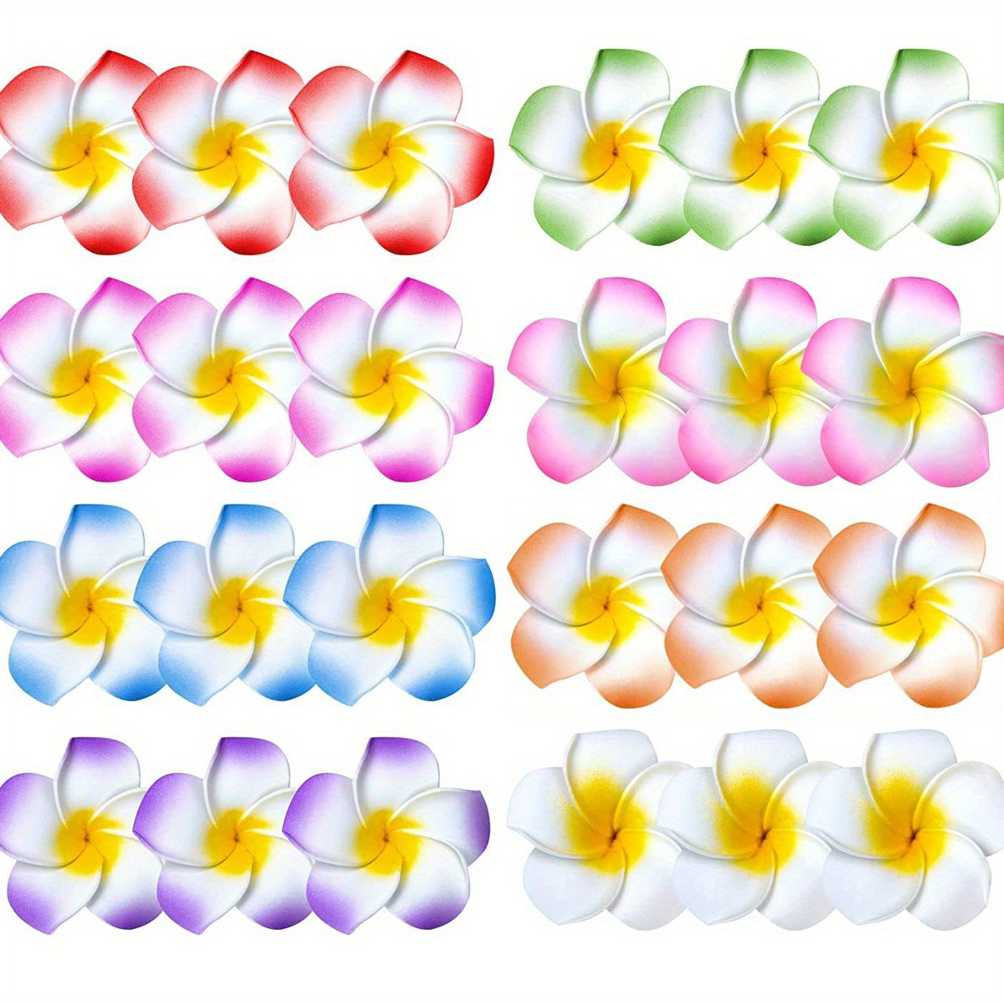 24pcs Flower Hawaii Style Hair Clips for Tropical Party Decorations
