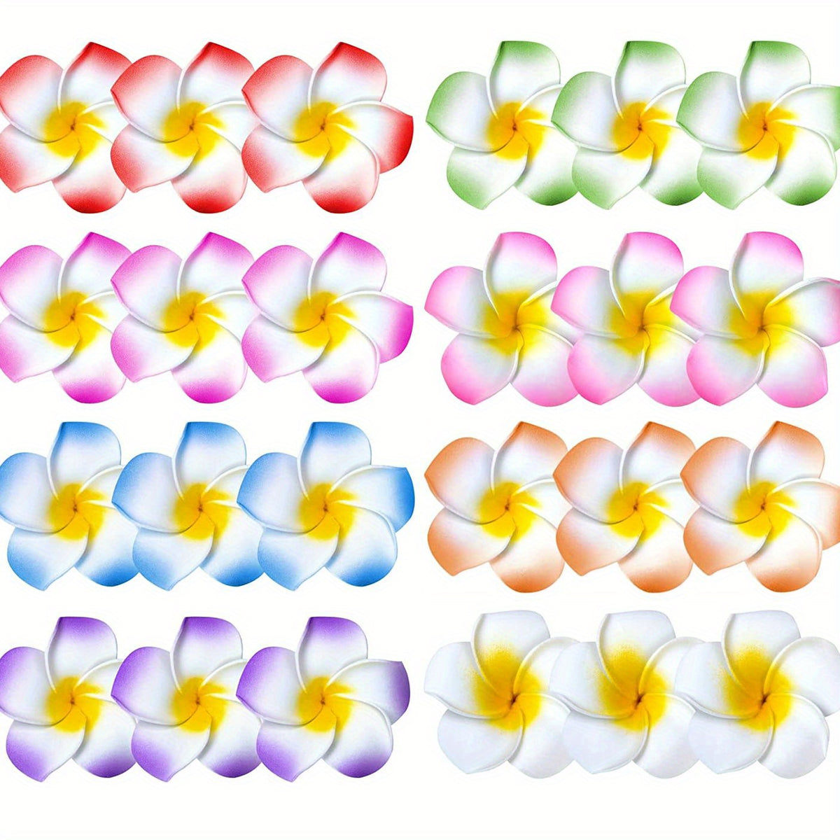 24pcs Flower Hawaii Style Hair Clips for Tropical Party Decorations