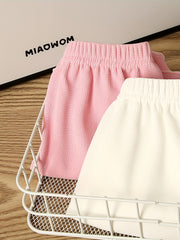 3pcs Girls Casual Waffle Safety Shorts Thin Comfortable Summer Shorts