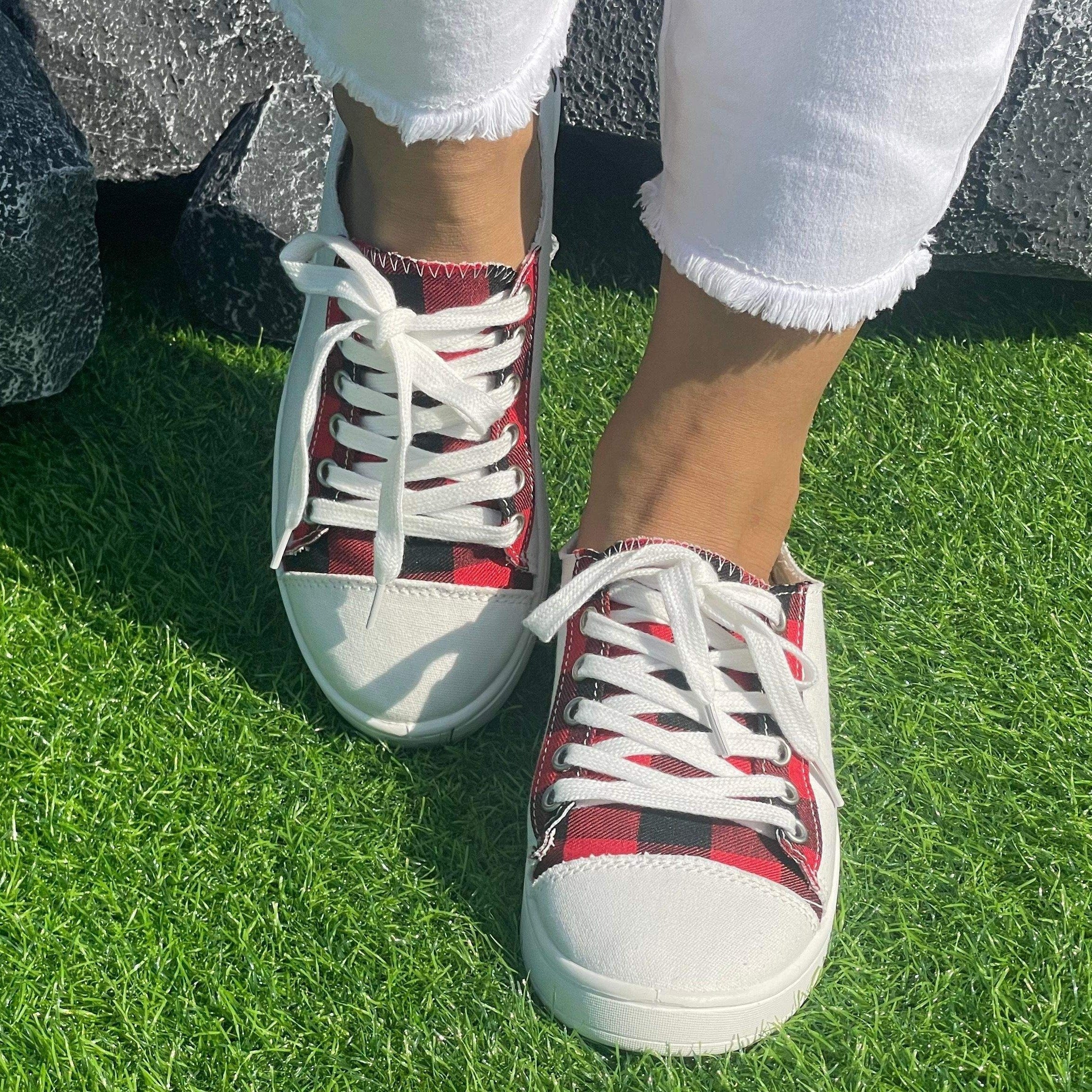 Checkerboard Pattern Flat Shoes Women's Lightweight Casual Shoes