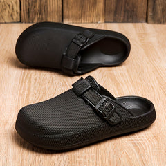 Women's Closed Toe Buckle Slides Sandals Lightweight Sports Slip