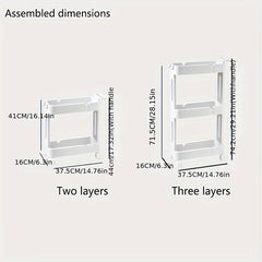 1pc Standing Storage Rack Living Room Kitchen Storage Rack Movable Storage Rack