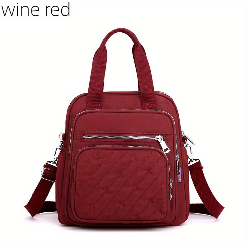 Small Preppy Backpack Nylon Tote Bag with Charging Port