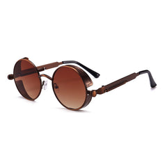 Vintage Steampunk Red Sunglasses Round Punk Retro Sun Glasses Goggles