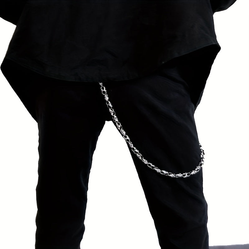 Punk Style Belt With Skull Chain For Men