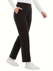  Women's High Waisted Straight Leg Trousers