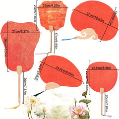 1pc Large Paper Fan Blank Fan Hand Painted Chinese Style Fan