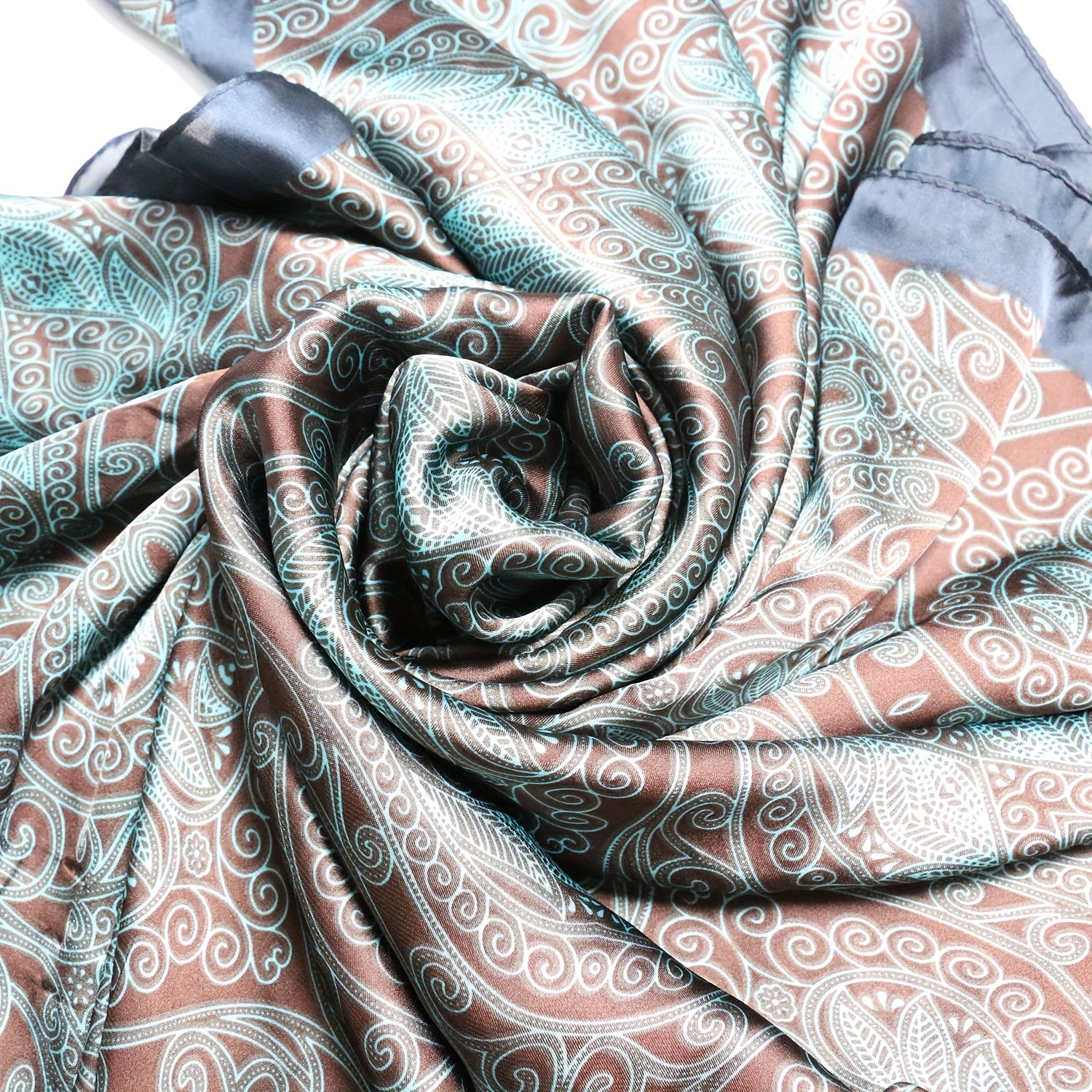 Vintage Paisley Satin Scarf Classic Print Shawl Casual Windproof Head Wrap