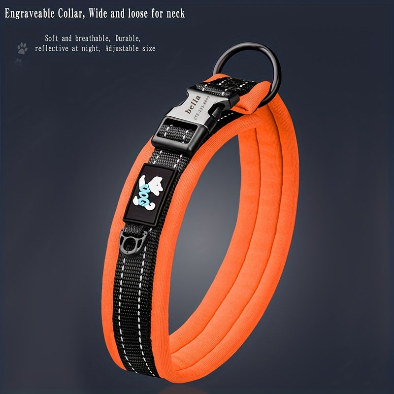 Reflective Dog Collar Night Walking Soft Comfortable Durable Buckle