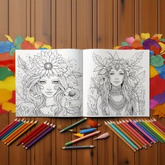 Enchanting Flower Fairy Tale Coloring Book - 25 Unique Pages