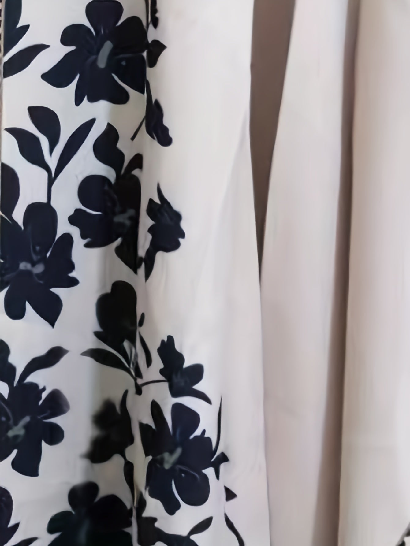  Floral Print Abaya Dress Women's Round Neck Batwing Sleeve
