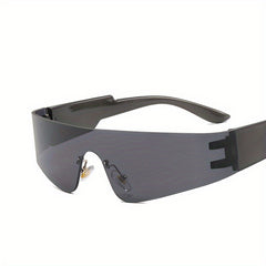 Y2K Rimless Sunglasses Cyberpunk Mirror Lens UV400