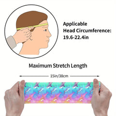 Shark Print Sports Headband Sweat Wicking Polyester for Yoga