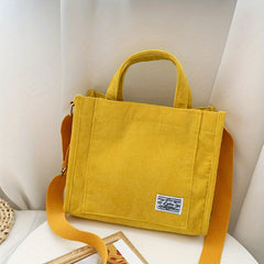 Large Capacity Corduroy Canvas Crossbody Bag for Women