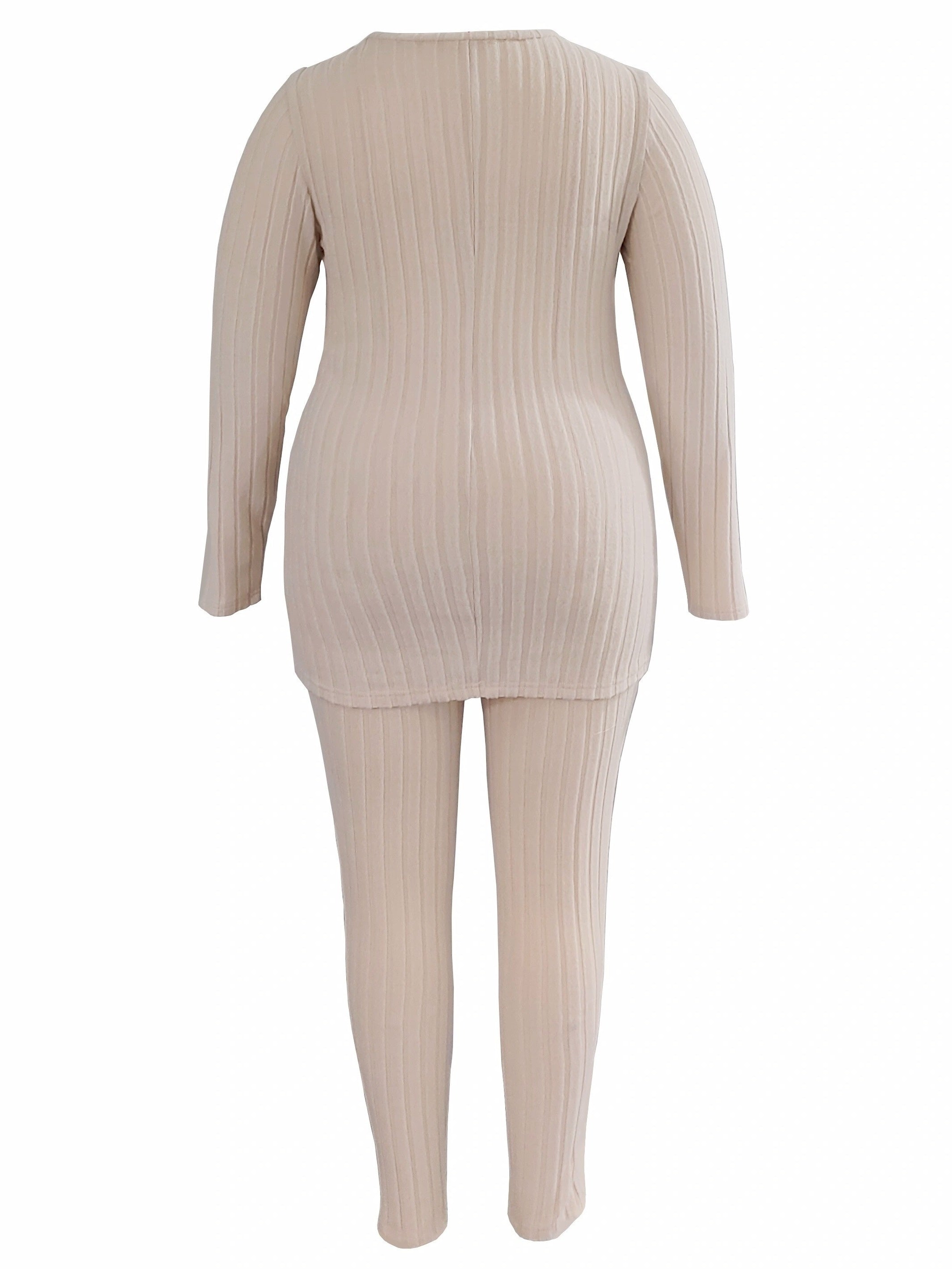  Ribbed Long Sleeve Top & Leggings Set