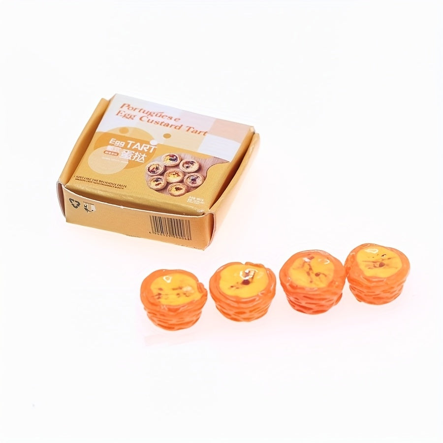 Portuguese Egg Tart Dollhouse Decor Paper Model Accessories