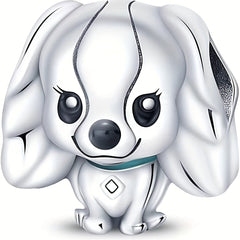 Silver Plated Dog Charm Pendant for DIY Bracelet Jewelry