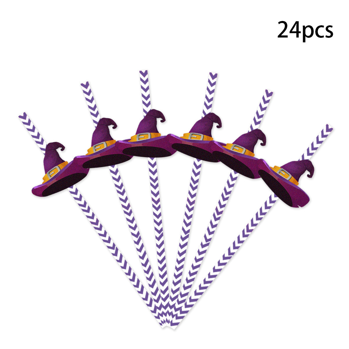 24pcs Halloween Straws Skeleton Spider Cup Drink Decoration