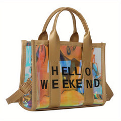 Mini Laser Crossbody Bag PVC Textured Purse Shoulder Bag