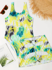  Cami Top & Cut Out Panties Swimsuit Set
