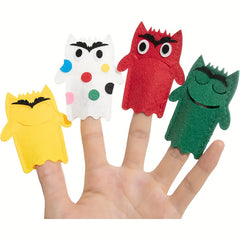 Felt Monster Finger Puppet Set with English Picture Book