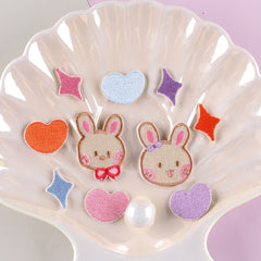 10pcs Cartoon Heart Star Rabbit Embroidery Patches DIY Clothes Accessories
