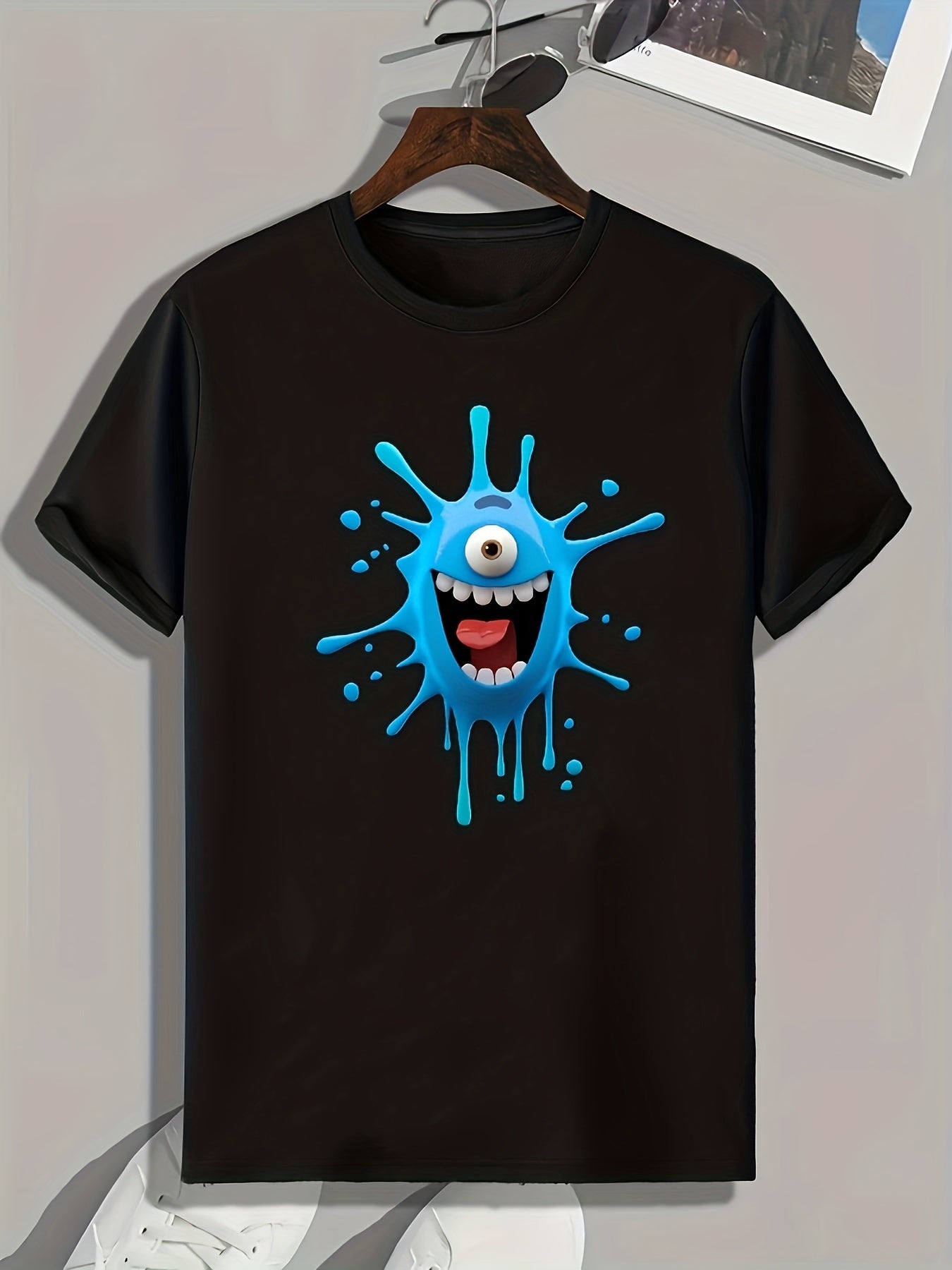 Funny Cartoon Print Men's Graphic T-shirt for Summer