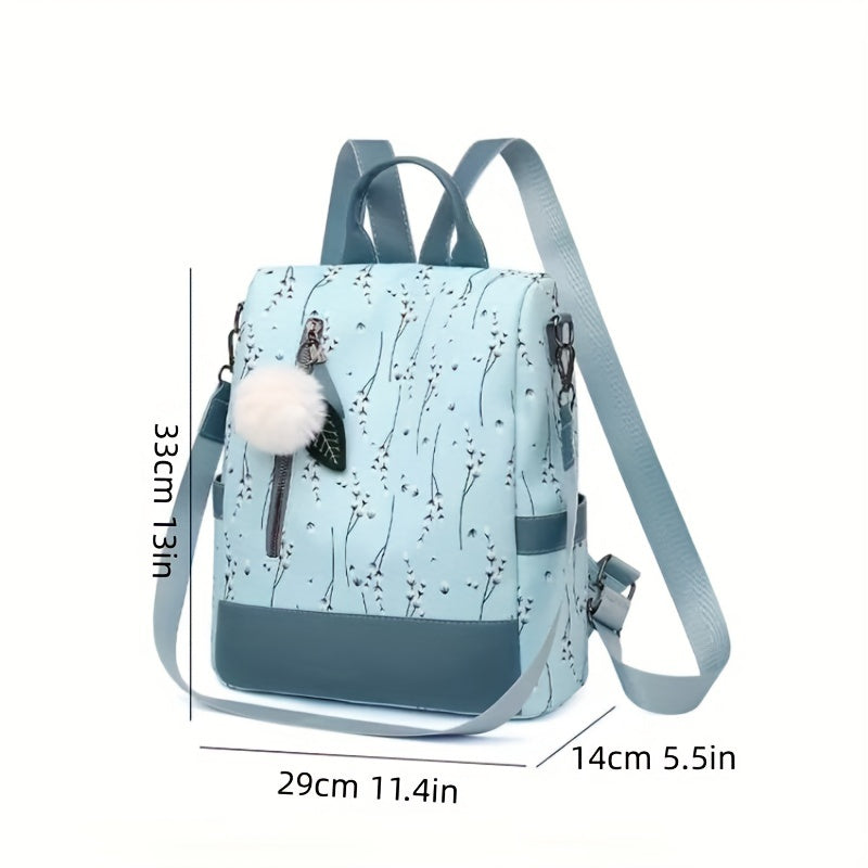 Casual Floral Backpack Large Capacity Travel Bag