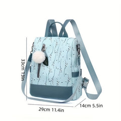 Casual Floral Backpack Large Capacity Travel Bag
