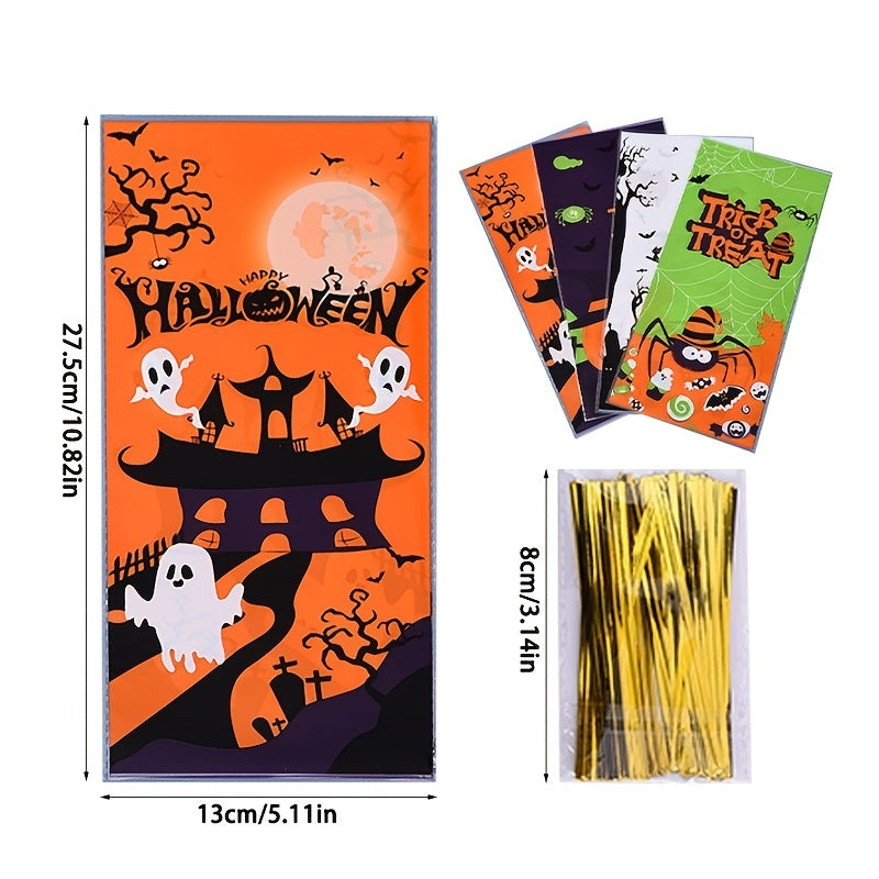 50pcs Halloween DIY Candy Packaging Bag Small Gift Bag Souvenir Bag