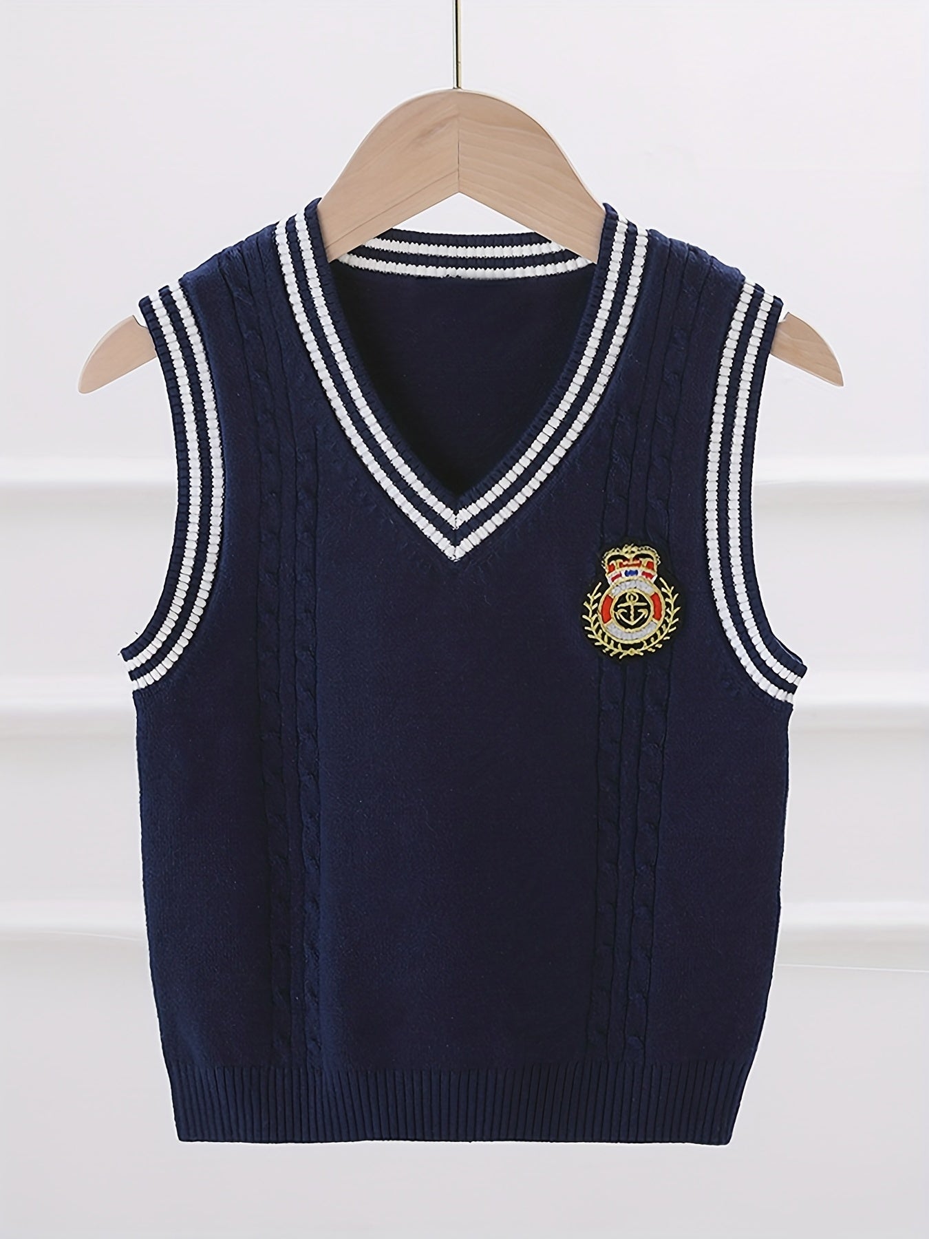 Boys V Neck Knitted Cotton Sweater Vest