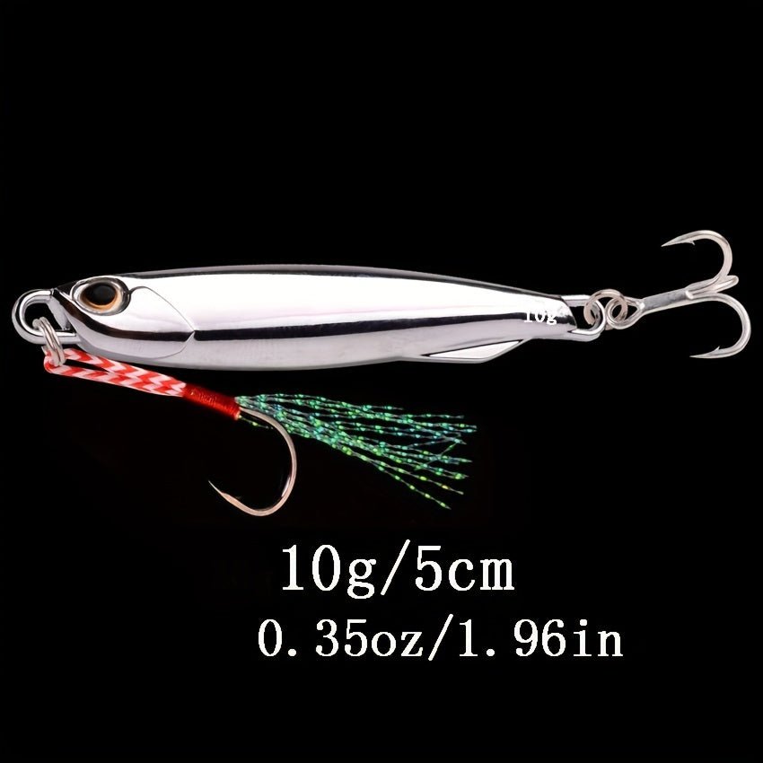 Electroplated Spoon Metal Jigs Fishing Lures with Hooks - 6 Weights 7g to 40g