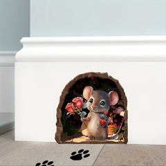 2pcs Funny Mouse Stickers Waterproof Adhesive Decoration