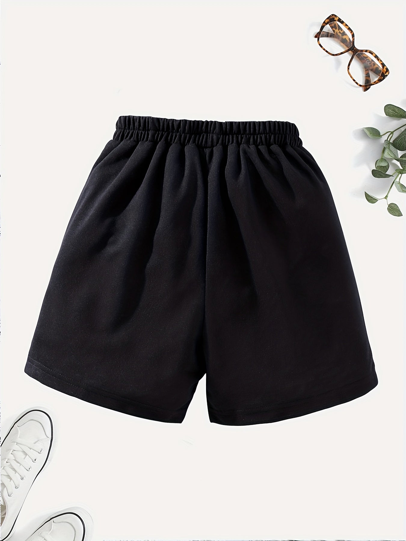 Girls' Casual Heart Graphic Shorts with Pockets