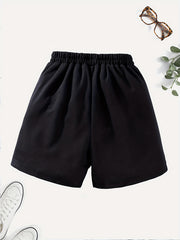 Girls' Casual Swirls & Heart Graphic Elastic Waist Shorts