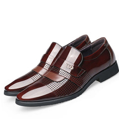 Men's Glossy Dress Shoes Comfy Slip On Leather Shoes