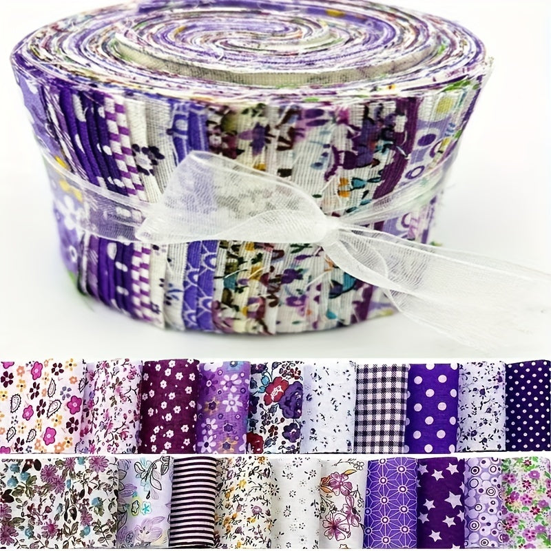 40pcs Cotton Quilting Fabric Strips Jelly Roll for Patchwork Craft