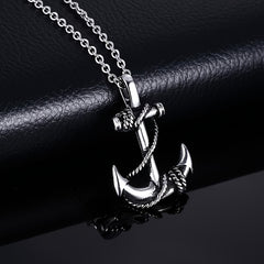 Men's Stainless Steel Anchor Pendant Necklace Pirates Of The Caribbean