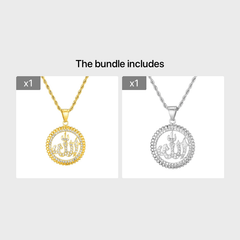 Round Pendant Necklace Golden Pendant Necklace