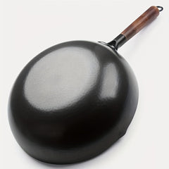 32cm Cast Iron Wok Flat Bottom Cookware for All Stoves
