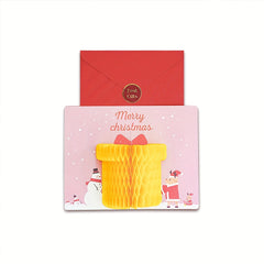1pc Christmas Honeycomb Greeting Card Envelope Set 3D DIY Creative Message Card