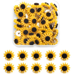 Sunflower Push Pins, Decorative Flower Cork Board Tacks for Bulletin Board