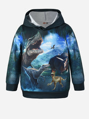 Dinosaur 3D Print Boys Hooded Sweatshirt